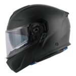 CASCO MODULARE KAPPA KV50 SOLID BLACK APRIBILE DOPPIA VISIERA NERO OPACO BASIC - immagine 3