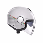 CASCO MOTO AGV JET ETERES CAPOLIVERI MATT WHITE ITALY VISIERA PARASOLE - immagine 3