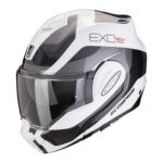 CASCO MODULARE MOTO SCORPION EXO TECH EVO PRO COMMUTA BIANCO ARGENTO TOURING