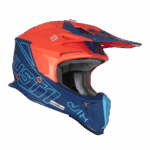CASCO MOTO  JUST1 J18 MIPS VERTIGO BLUE WHITE FLUO ORANGE ENDURO OFF ROAD MOTARD