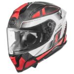 Casco Integrale Moto PREMIER HYPER CARBON TK 92 ECE 22.06 NERO BIANCO ROSSO - immagine 2