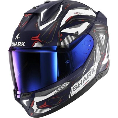 CASCO INTEGRALE MOTO SHARK SKWAL i3 LINIK MATT BLUE WHITE RED BLU BIANCO ROSSO