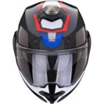 CASCO MODULARE MOTO SCORPION EXO TECH EVO CARBON ROVER ROSSO BLU TOURING - immagine 2