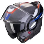 CASCO MODULARE MOTO SCORPION EXO TECH EVO CARBON ROVER ROSSO BLU TOURING - immagine 4
