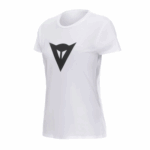 T - SHIRT DAINESE HYPER SPEED DEMON DONNA BIANCO WHITE MANICHE CORTE COTONE