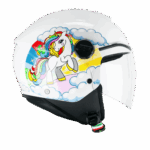 CASCO JET BAMBINO CGM 261D MINI DREAMS BIANCO FUCSIA CELESTE UNICORN ECE-R 22.06
