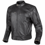 GIACCA JACKET MOTO UOMO MAN PELLE LEATHER MOORE RACE 2 NERO BLACK