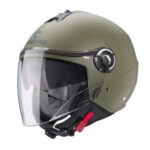 CASCO DEMI - JET CABERG RIVIERA V4X VERDE MILITARE OPACO MATT MILITARY GREEN