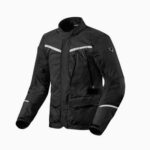 GIACCA JACKET MOTO REV'IT REVIT VOLTIAC 3 H2O NERO BLACK ARGENTO SILVER TOURING