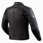 GIACCA JACKET MOTO REV'IT REVIT MILE PELLE LEATHER BLACK NERO FODERA REMOVIBILE - immagine 2