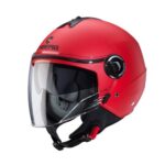 CASCO DEMI - JET CABERG RIVIERA V4X ROSSO OPACO MATT RED URBAN PARASOLE CITY
