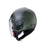 CASCO DEMI - JET CABERG RIVIERA V4X ALPHA VERDE MILITARE OPACO DOPPIA VISIERA - immagine 3