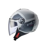 CASCO DEMI - JET CABERG RIVIERA V4X ALPHA SABBIA OPACO GRIGIO DOPPIA VISIERA - immagine 2