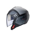 CASCO DEMI - JET CABERG RIVIERA V4X ALPHA NERO GRIGIO OPACO MATT BLACK GREY - immagine 2
