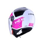 CASCO DEMI - JET CABERG RIVIERA V4X ALPHA BIANCO FUCSIA LUCIDO DOPPIA VISIERA - immagine 3