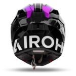 CASCO MOTO AIROH GP 800 MUST BLUE GLOSS ECE 22.06 STREET TOURING BLU NERO VIOLA - immagine 3