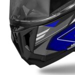 CASCO MOTO AIROH GP 800 MUST BLUE GLOSS ECE 22.06 STREET TOURING BLU NERO VIOLA - immagine 4