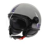 CASCO MOTO JET MOMO DESIGN FGTR CLASSIC FLIP E2206 GRIGIO BLUE / FUCSIA
