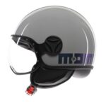 CASCO MOTO JET MOMO DESIGN FGTR CLASSIC FLIP E2206 GRIGIO BLUE / FUCSIA - immagine 2