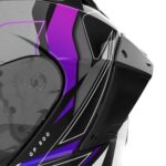 CASCO MOTO AIROH GP 800 MUST BLUE GLOSS ECE 22.06 STREET TOURING BLU NERO VIOLA - immagine 5