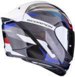 CASCO INTEGRALE MOTO SCORPION EXO EVO II AIR ACCORD NERO BLUE BIANCO TOURING - immagine 2
