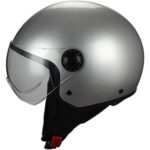 CASCO MOTO DEMI JET BHR EASY 800 GRIGIO ARGENTO SILVER SCOOTER ECE 22.05 - immagine 3