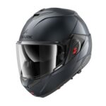 CASCO MODULARE SHARK OXO FLIP BACK BLANK MATT GUN METAL GRIGIO SCURO TOURING - immagine 4