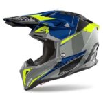 CASCO MOTO AIROH AVIATOR 3 PUSH BLUE GLOSS CROSS OFFROAD AV3P18 AV3P55 - immagine 5