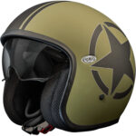 CASCO MOTO JET PREMIER VINTAGE STAR MILITARY VERDE MILITARE OPACO STELLA HELMET