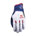 GUANTI MOTO FIVE TFX5 GREY BLUE RED CROSS MX TOURING PROTEZIONE SPORT URBAN