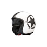 CASCO MOTO JET PREMIER VINTAGE STAR BM 8 BM8 BIANCO OPACO STELLA HELMET RETRO'