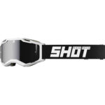 MASCHERA OCCHIALI MOTO SHOT IRIS 2.0 SOLID WHITE ENDURO CROSS MX BIANCO NERO