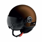 CASCO MOTO JET MOMO DESIGN FGTR EVO ESPRESSO BLACK DOPPIA VISIERA BRONZO