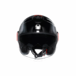 CASCO MOTO AGV JET ETERES LEVANTO BLACK SILVER RED VISIERA PARASOLE - immagine 7