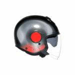 CASCO MOTO AGV JET ETERES LEVANTO BLACK SILVER RED VISIERA PARASOLE - immagine 6