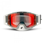 MASCHERA MOTO UFO WISE PRO GRIGIO BIANCO CROSS MX ENDURO GREY WHITE SPECCHIO - immagine 2