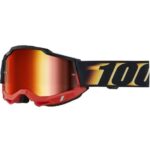 MASCHERA 100% ACCURI 2 STAMINO MX CROSS OCCHIALI ENDURO ARANCIONE CHROME