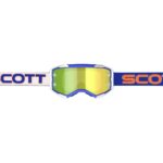 MASCHERA MASCHERINA CROSS SCOTT FURY WHITE / BLUE/ YELLOW CHROME MX GOGGLE - immagine 2