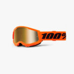 MASCHERA 100% STRATA 2 JUNIOR NEON ORANGE MX CROSS ENDURO OCCHIALI SPECCHIO