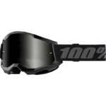 MASCHERA 100% STRATA 2 JUNIOR BLACK MX CROSS ENDURO OCCHIALI SPECCHIO NERO