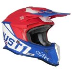 CASCO MOTO JUST1 J18 MIPS VERTIGO BLUE WHITE MOTOCROSS ENDURO OFF ROAD MOTARD - immagine 2
