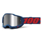 MASCHERA 100% ACCURI 2 ODEON MX CROSS OCCHIALI ENDURO BLUE SILVER CHROME