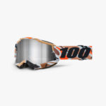 MASCHERA 100% ACCURI 2 FLEA MX CROSS OCCHIALI ENDURO ARGENTO SPECCHIO