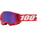 MASCHERA 100% ACCURI 2 RED MX CROSS OCCHIALI ROSSO ENDURO BLUE CHROME