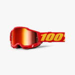 MASCHERA 100% ACCURI 2 RED MX CROSS OCCHIALI ROSSO ENDURO CHROME