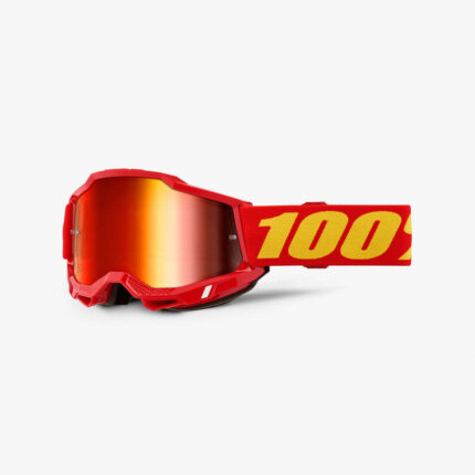 MASCHERA 100% ACCURI 2 RED MX CROSS OCCHIALI ROSSO ENDURO CHROME