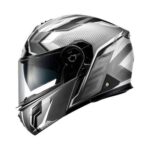 Casco Modular Kappa Kv50 Escalade Plata Titanio Doble Visera Plata Blanco