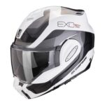 Casco Modular Moto Scorpion Exo Tech Evo Pro Conmutador Blanco Plata Touring