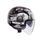 Casque Moto Jet Agv Eteres History Matt Noir Blanc Rouge - immagine 3