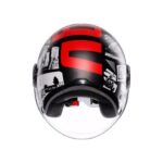 Casque Moto Jet Agv Eteres History Matt Noir Blanc Rouge - immagine 5